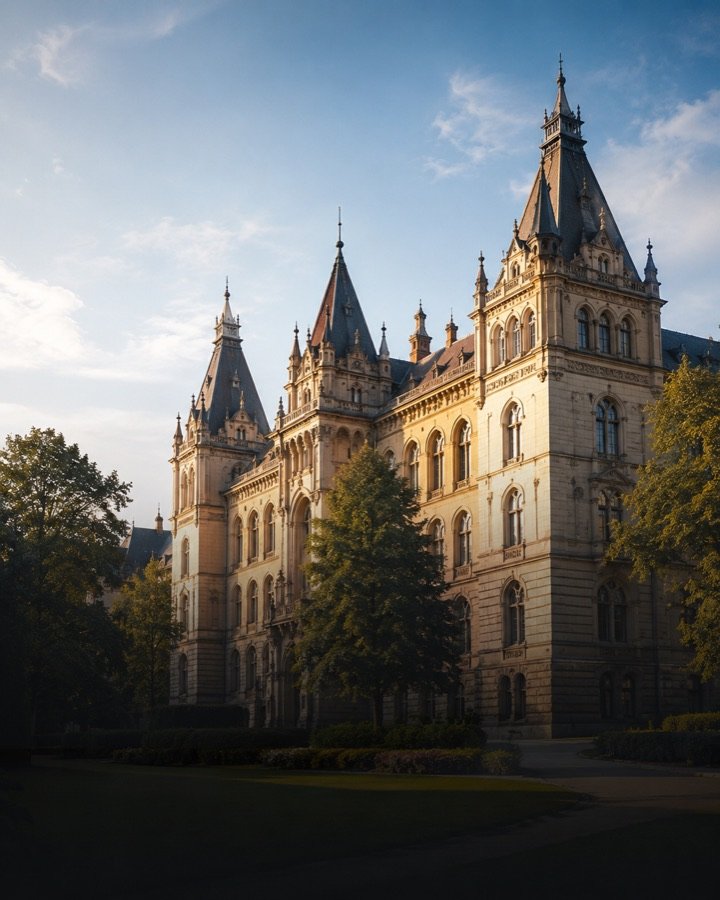 Historic university building in Hungary